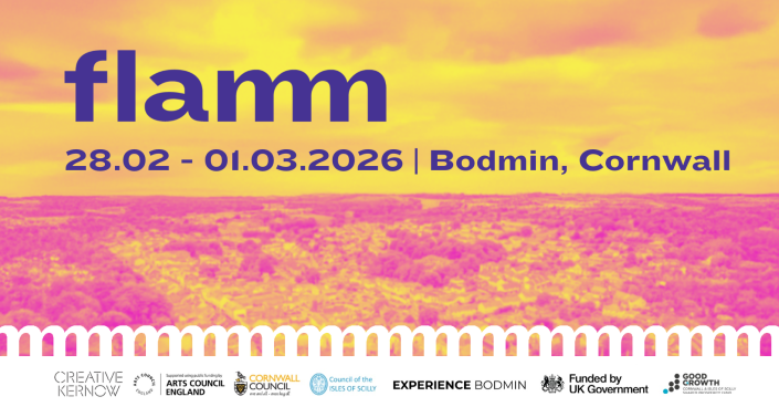 Images of a town (Bodmin) under a pink and yellow filter.